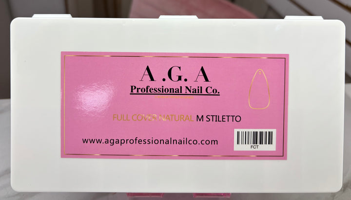 A.G.A FULL COVER NATURAL STILETTO MEDIUM TIPS