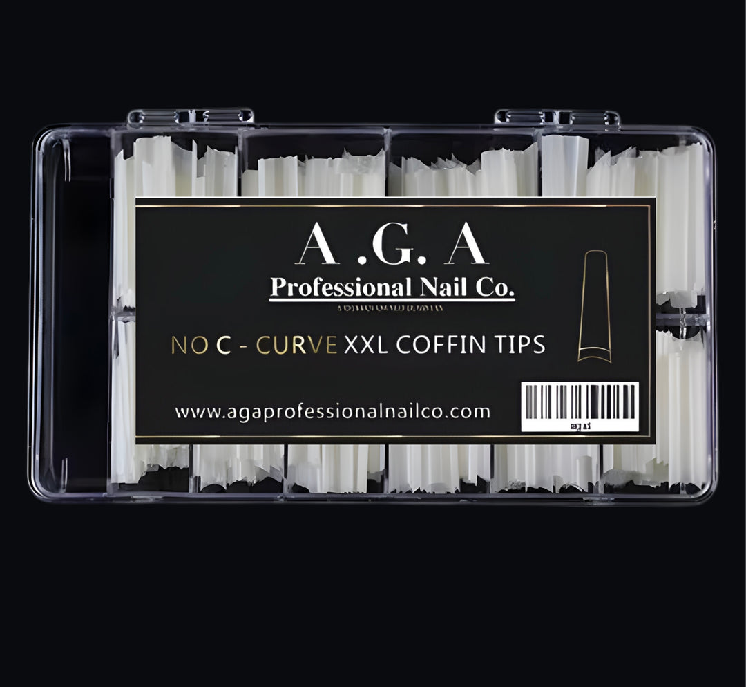 A.G.A NO C CURVE 2XL COFFIN TIPS ( NATURAL )