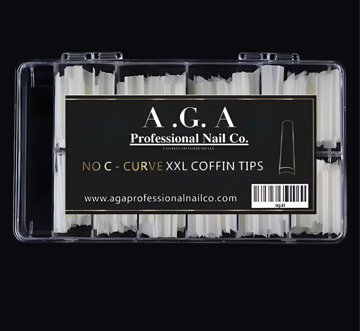 A.G.A NO C CURVE 2XL COFFIN TIPS ( NATURAL )