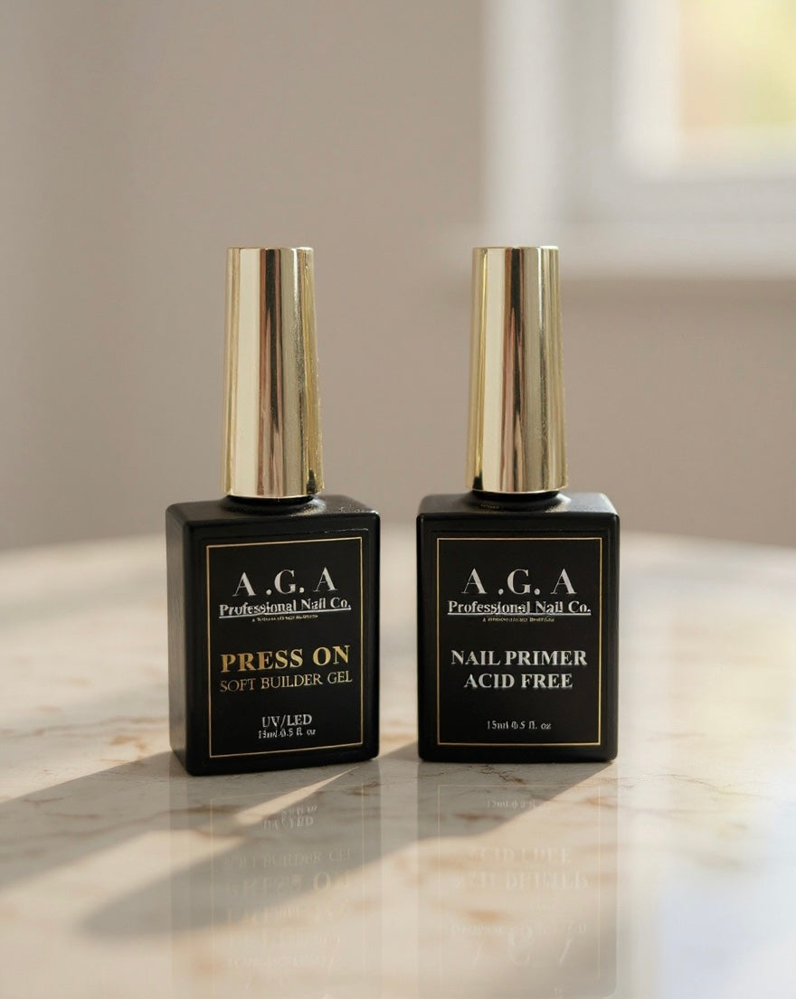 A.G.A NAIL PRIMER AND SOFT GEL DUO ( GOLD BOTTLE EDITON )