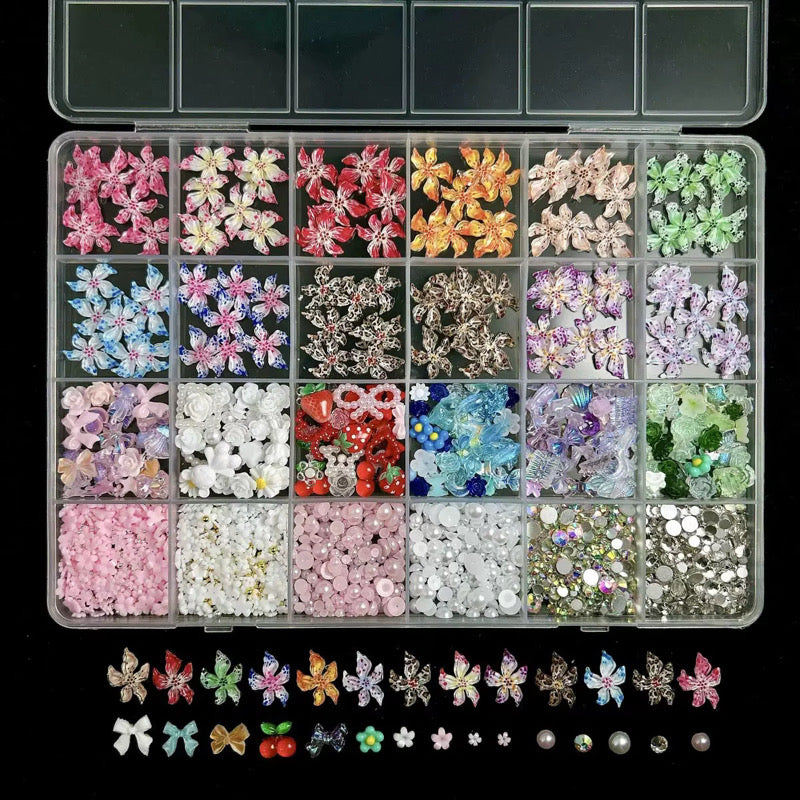 24 GRID NAIL ART CHARM BOX