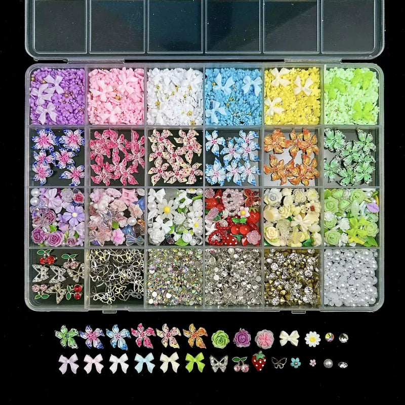 24 GRID NAIL ART CHARM BOX