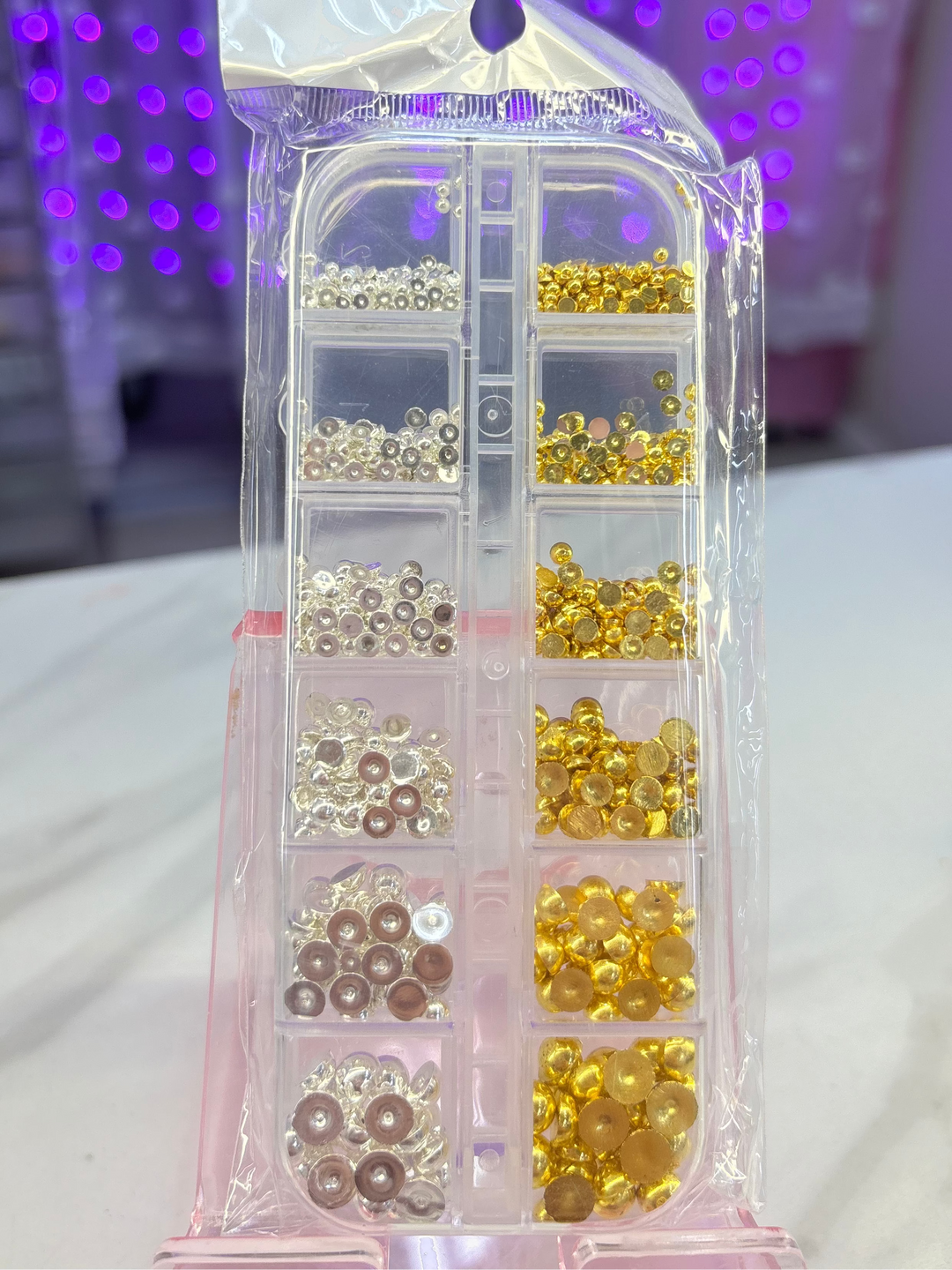 GOLD AND SILVER FLAT BACK BEADS