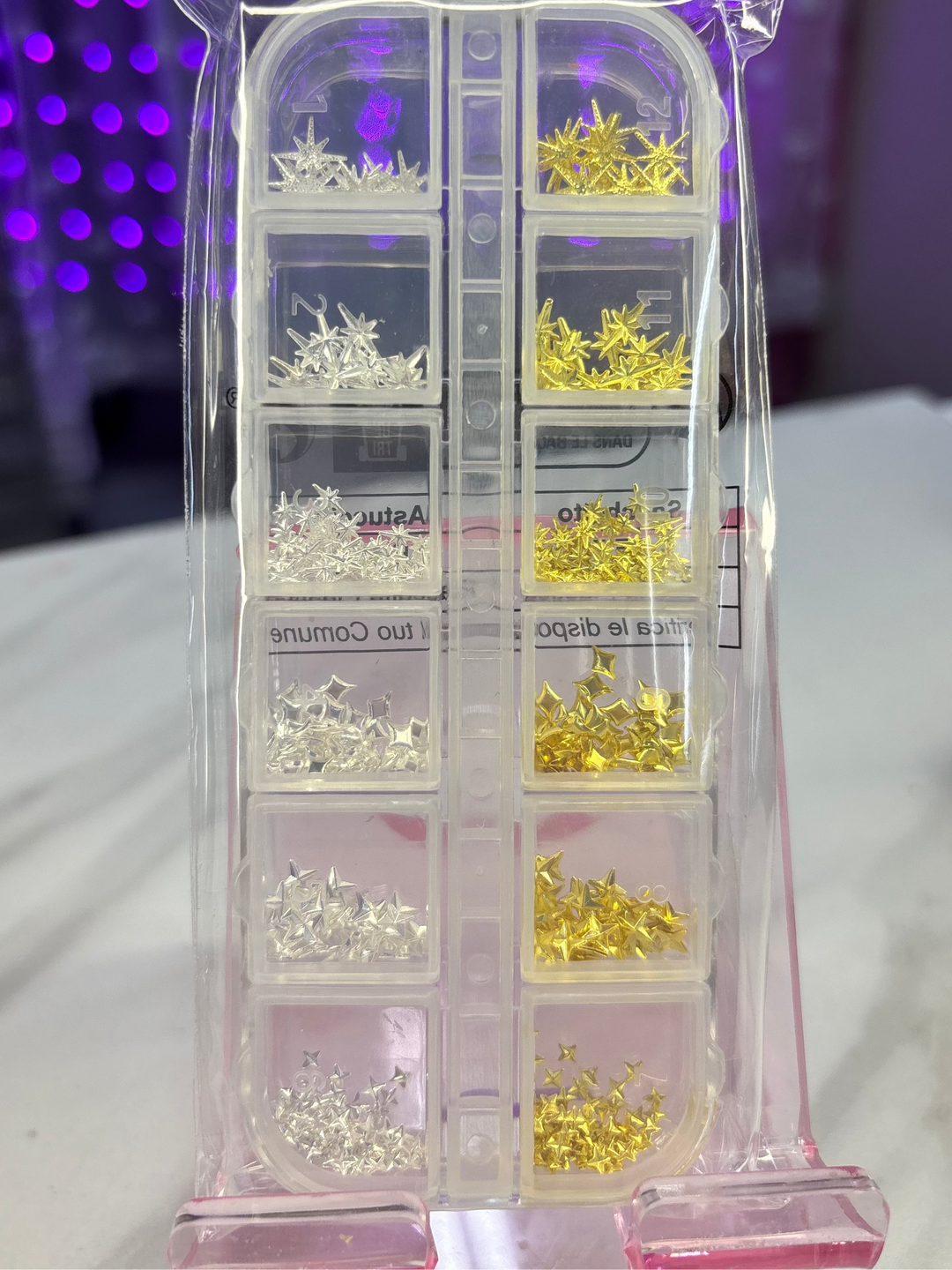 GOLD AND SILVER STAR AND NAIL ART DECORATION