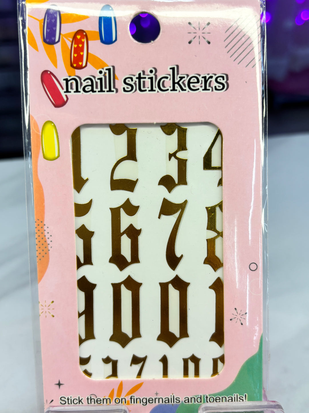 GOLD NUMBER NAIL STICKER