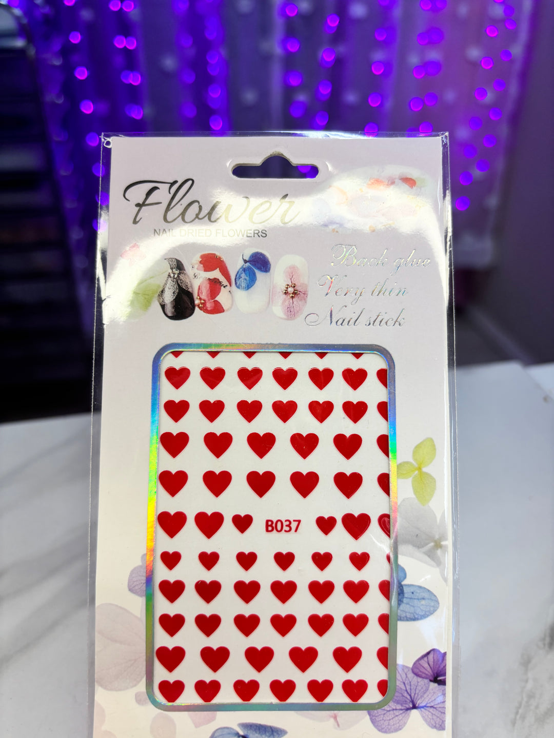 RED HEART NAIL STICKER