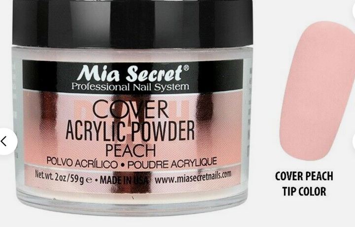 MIA SECRET 2 OZ COVER PEACH ACRYLIC  ACRYLIC