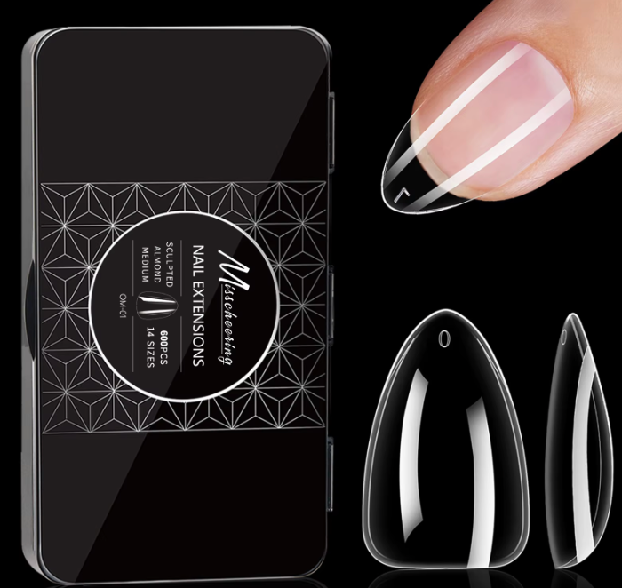 MISSCHEERING SCULPTED  ALMOND MEDIUM FULL COVER TIPS