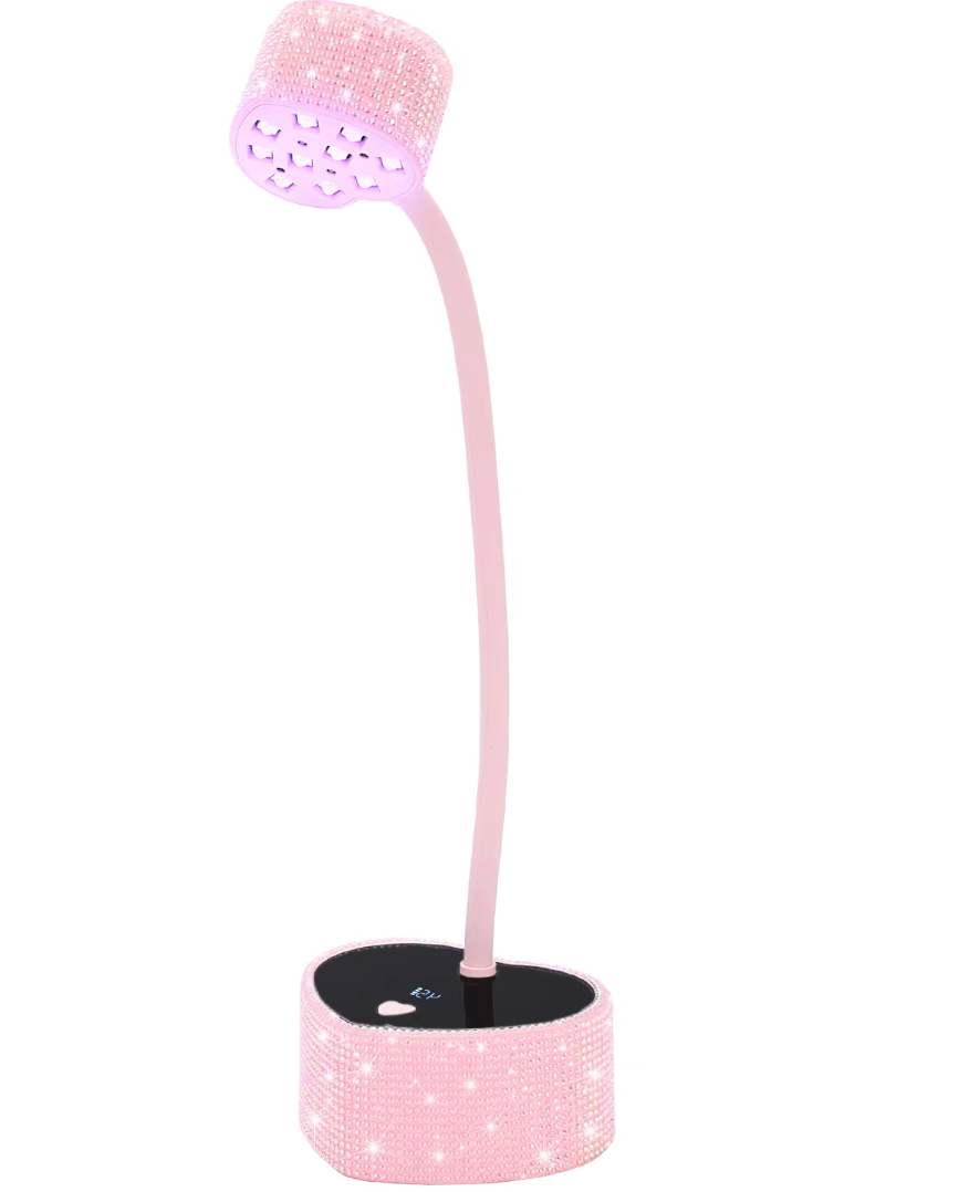 PINK BLING HEART SHAPE LED LAMP
