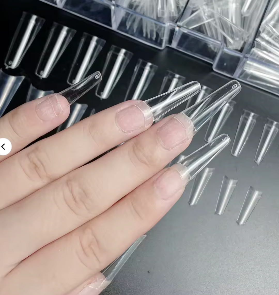 XL COFFIN NO C CURVE NAIL TIP BOX
