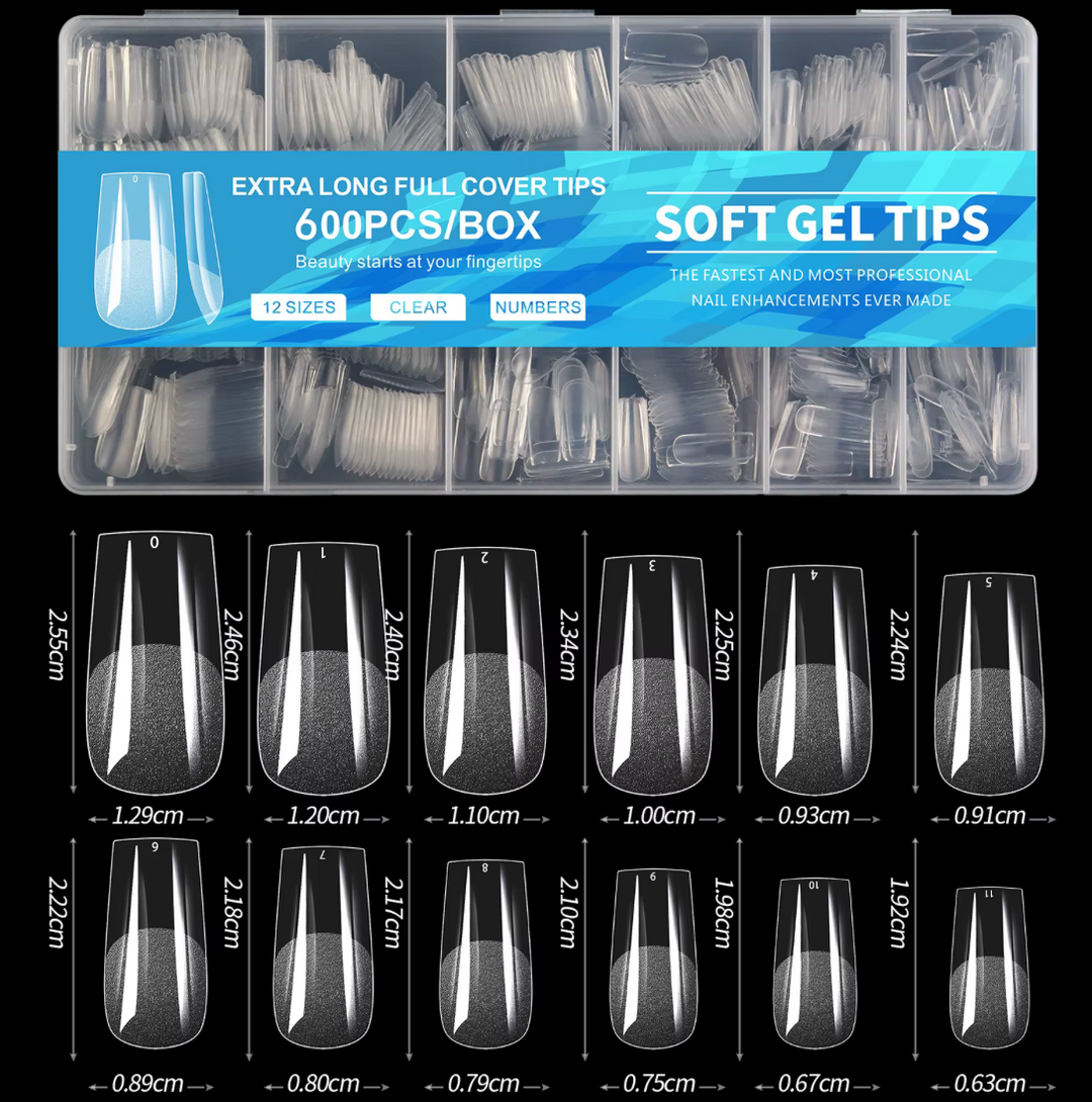 FULL COVER SQUARE MEDIUM NAIL TIPS
