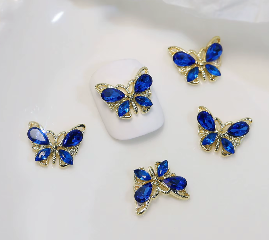BLUE BUTTERFLY NAIL CHARM