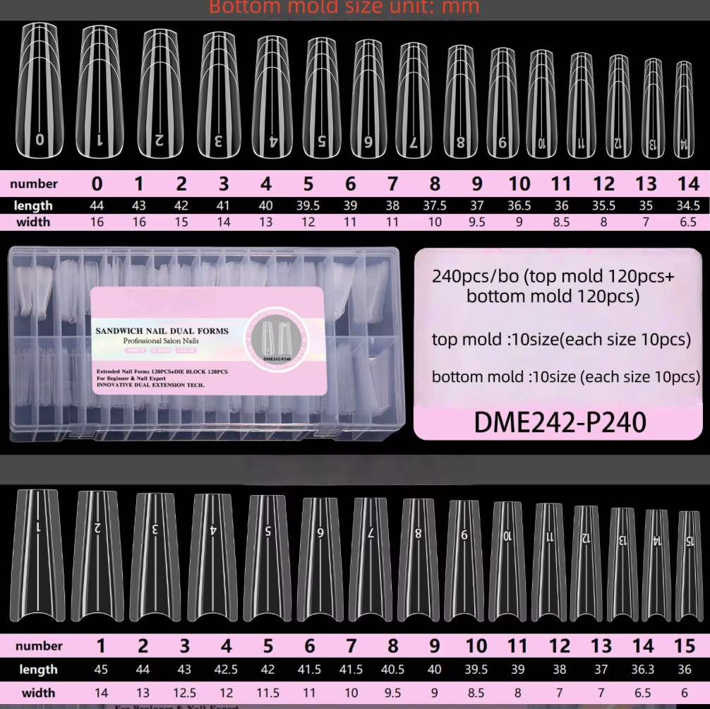VICOVI SANDWHICH NAIL DUAL FORMS FOR GEL APPLICATION