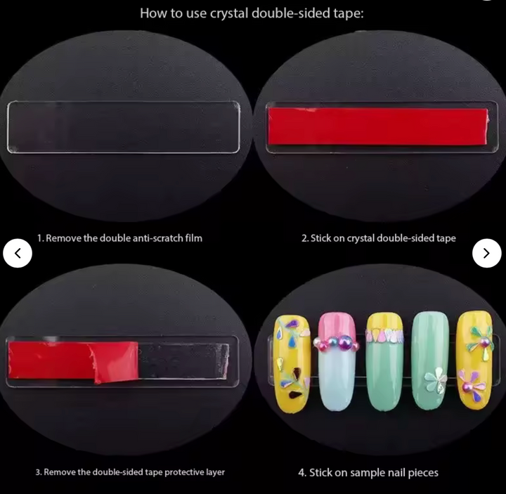 CLEAR DOUBLE SIDED TAPE FOR PRESS ON NAIL DEISGN DISPLAY