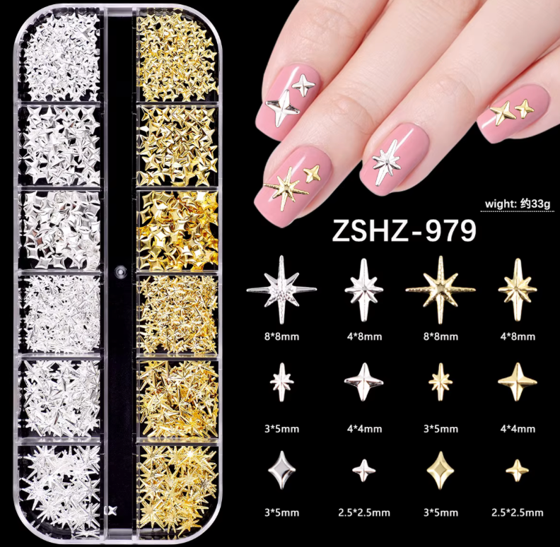 GOLD AND SILVER 12 GRID STAR BOX
