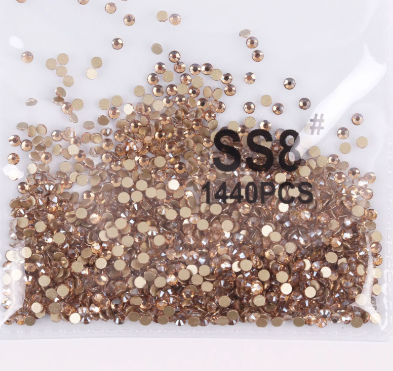 Champagne gold 1440 pcs rhinestone SIZE 8
