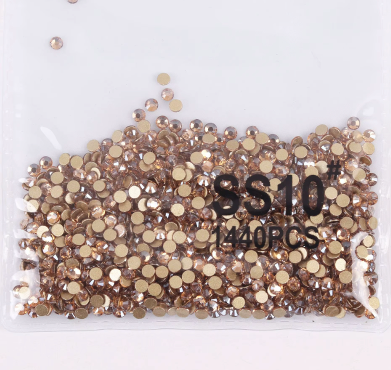 Champagne gold 1440 pcs rhinestone SIZE 10