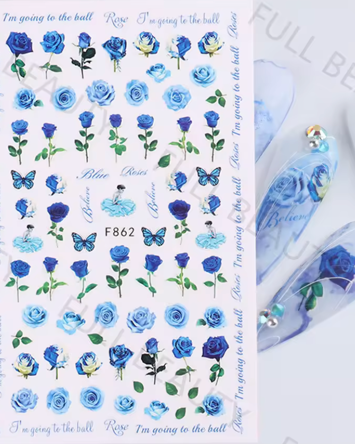 BLUE FLOWER STICKER
