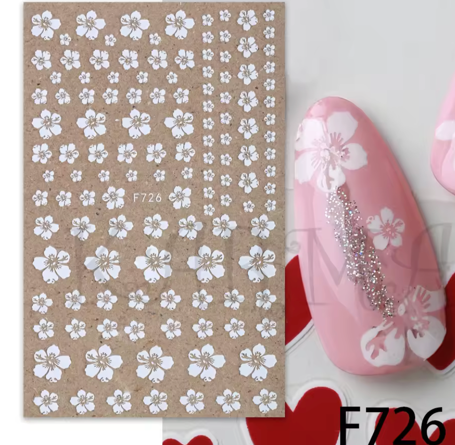 WHITE FLOWER STICKER