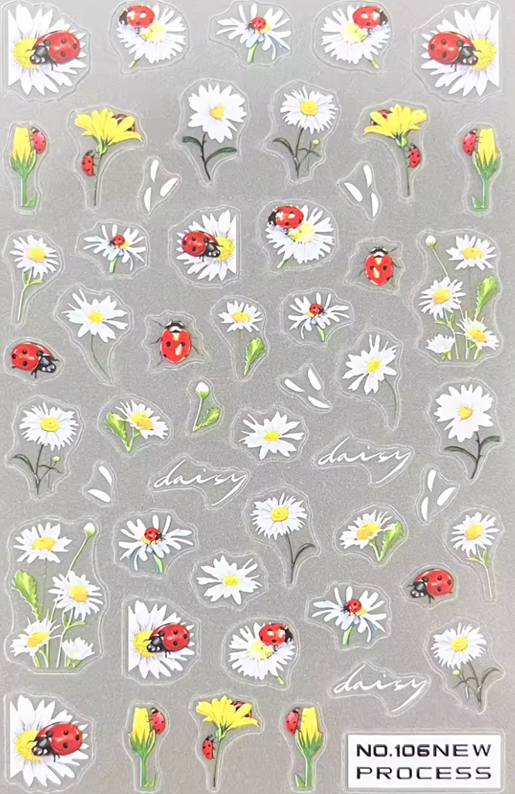LADY BUG FLOWER STICKER
