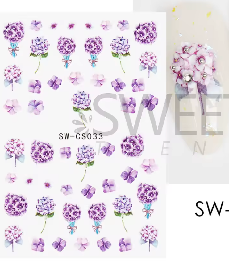 PURPLE FLOWER AND BOW STICKER