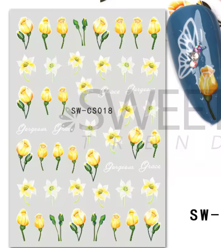 YELLOW TUPLIP FLOWER STICKER