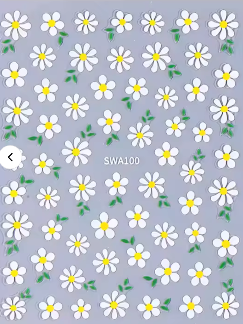 WHITE DAISY FLOWER STICKER