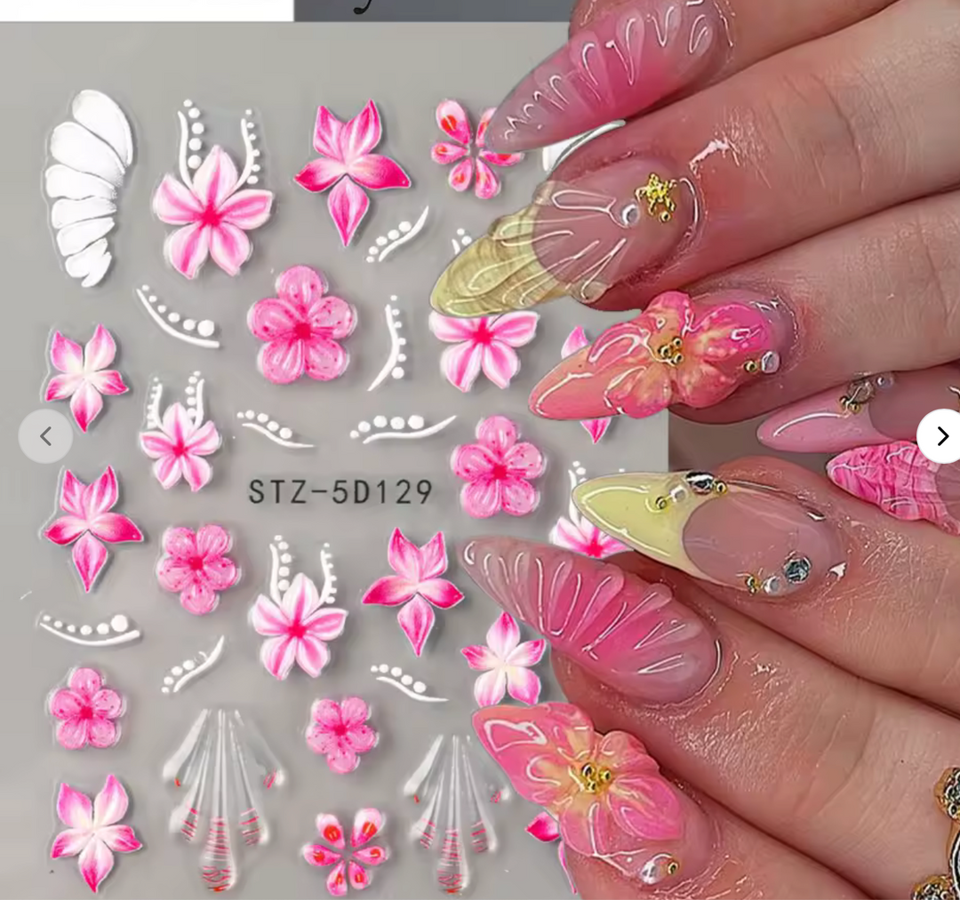 3D FLOWER NAIL STICKER