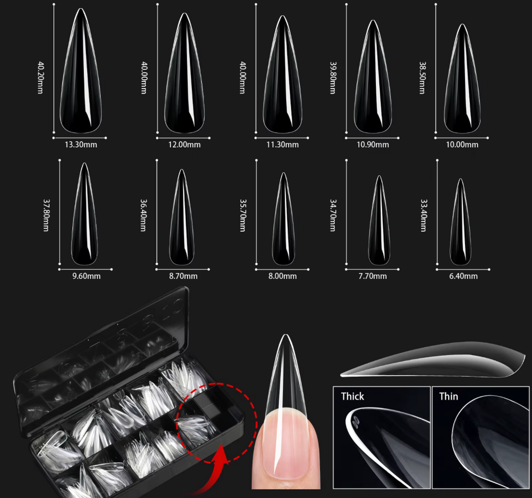 MISSCHEERING XXL SCULPTED STILETTO FULL COVER TIPS