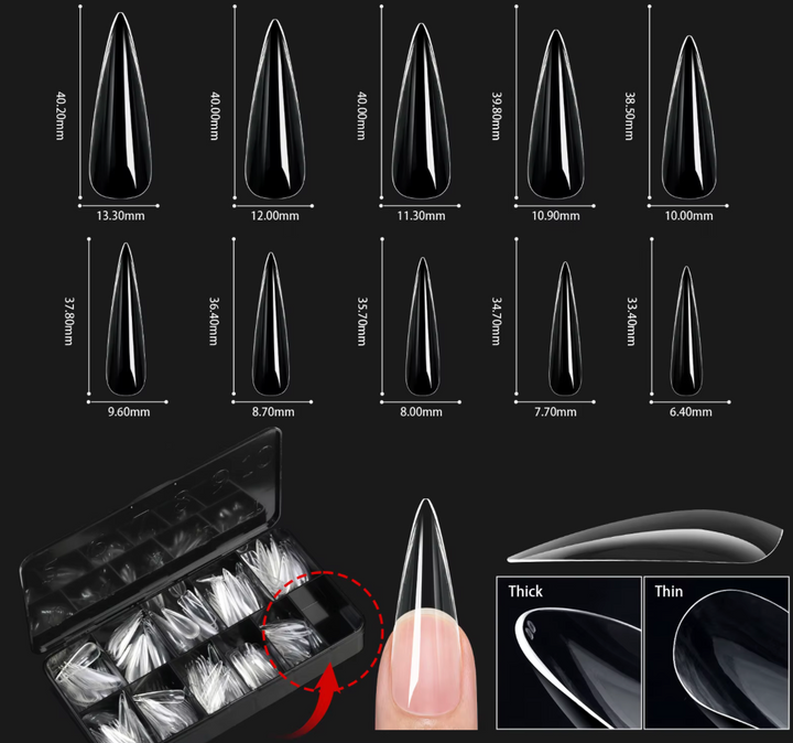 MISSCHEERING XXL SCULPTED STILETTO FULL COVER TIPS
