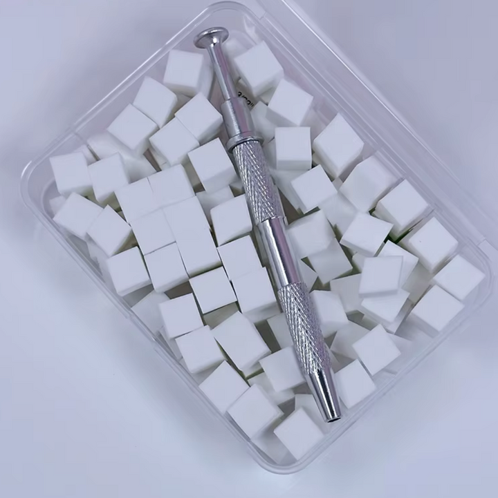 CHROME AND NAIL ART APPLICATOR SPONGE WITH TOOL