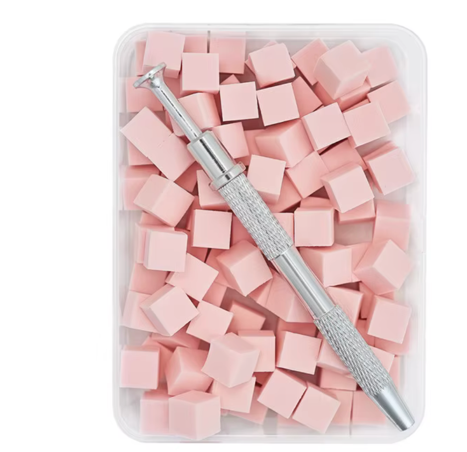 CHROME AND NAIL ART APPLICATOR PINK SPONGE WITH TOOL