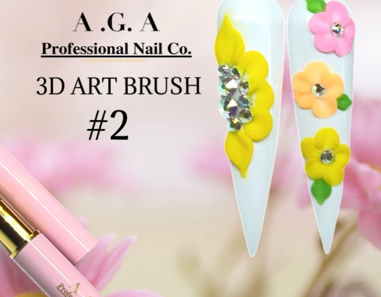 A.G.A 3D ART BRUSH 100% KOLINSKY SIZE #2 BRUSH