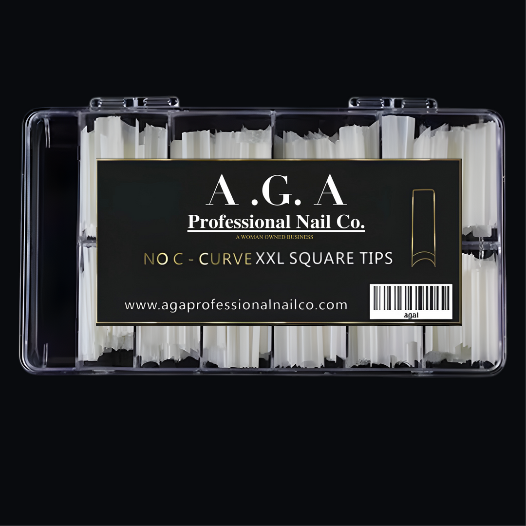 A.G.A NO C CURVE 2XL SQUARE TIPS ( NATURAL )