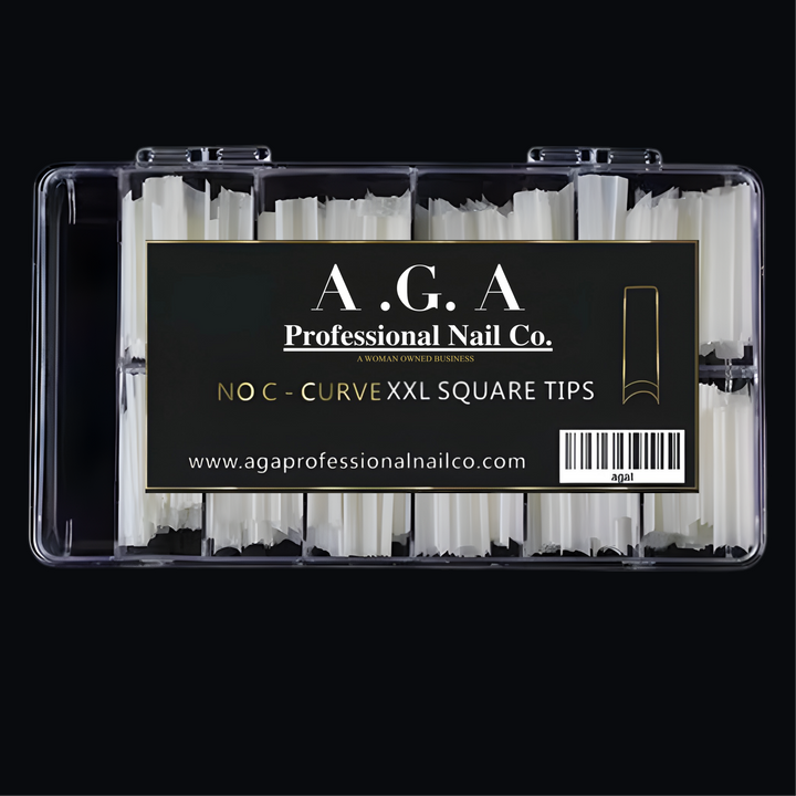A.G.A NO C CURVE 2XL SQUARE TIPS ( NATURAL )