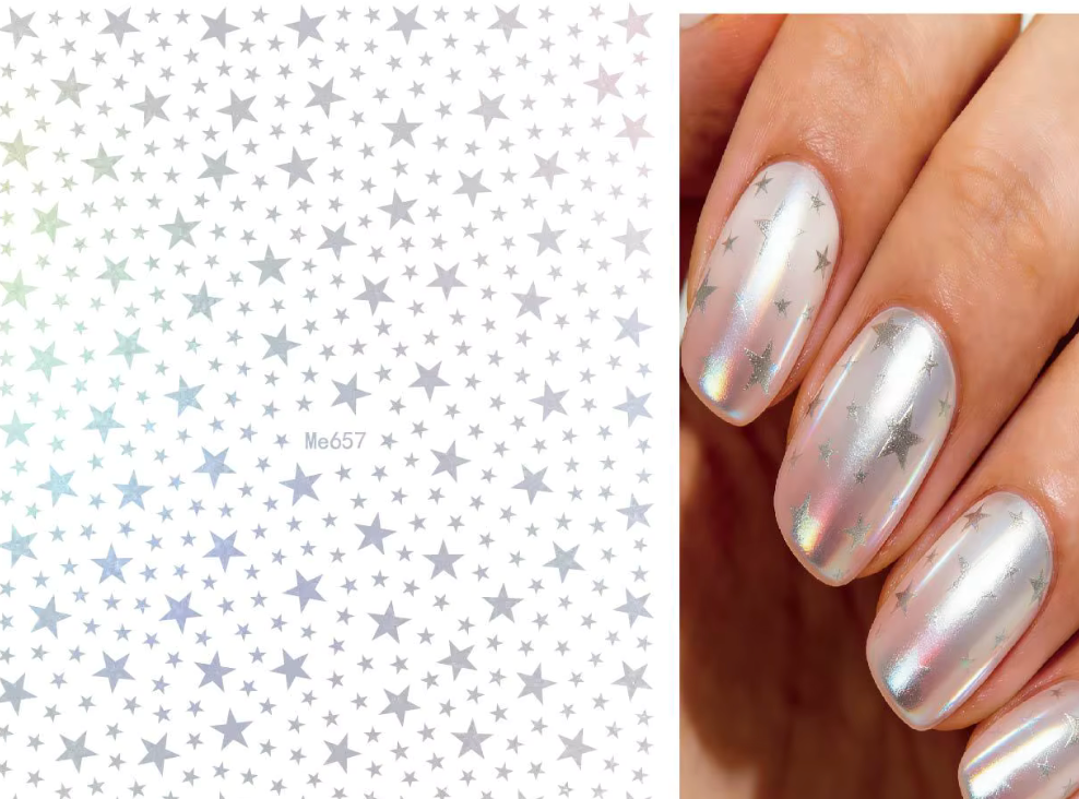 HOLOGRAPHIC SILVER STAR STICKER