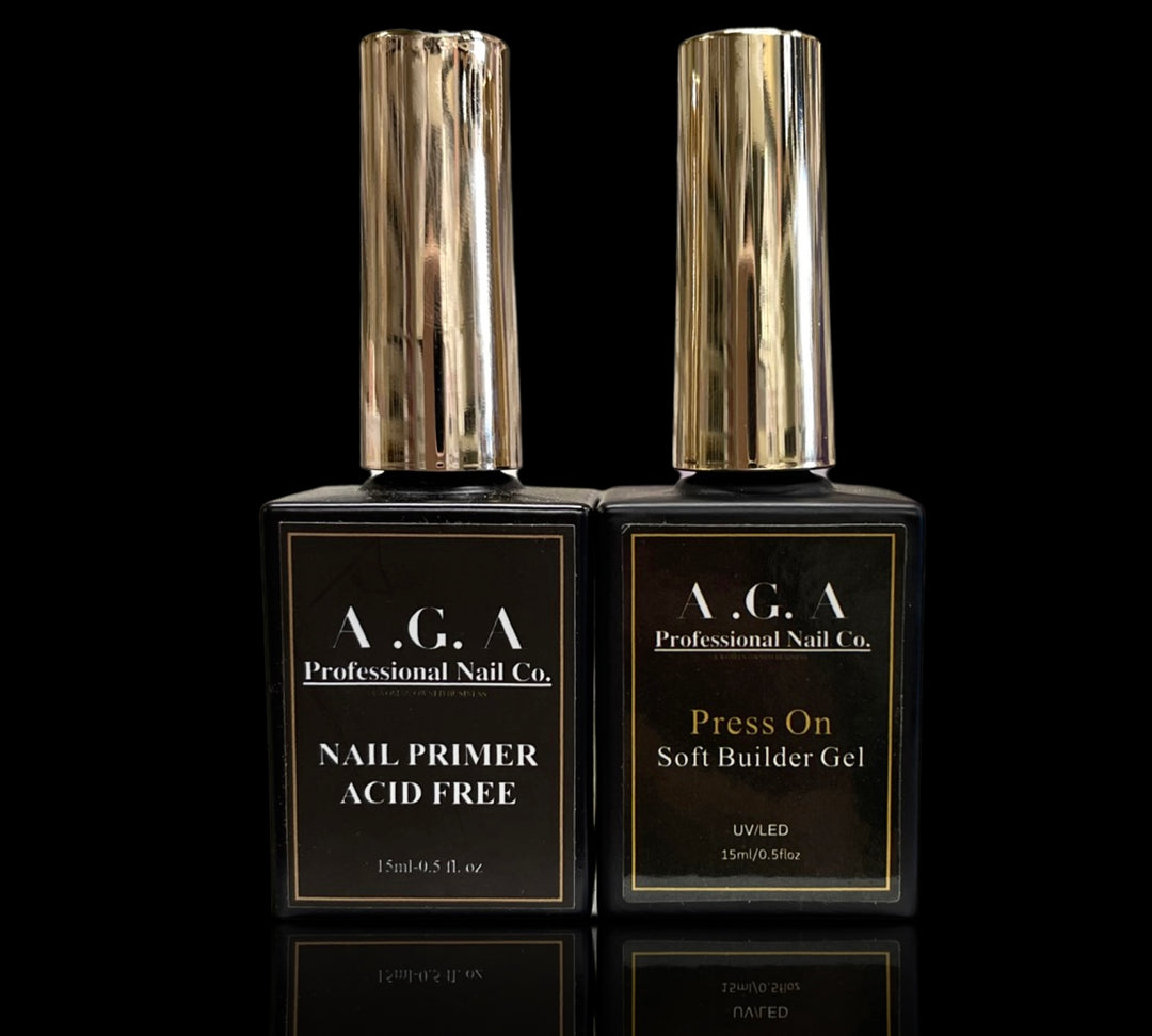 A.G.A NAIL PRIMER AND SOFT GEL DUO ( GOLD BOTTLE EDITON )