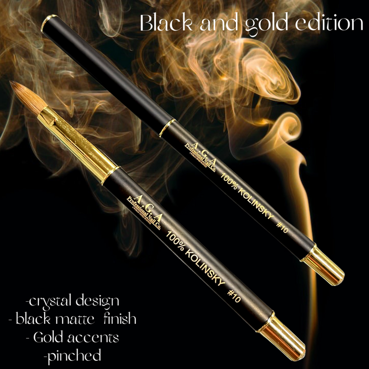 A.G.A BLACK AND GOLD ACRYLIC BRUSH