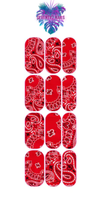 RED BANDANNA WATER NAIL DECAL