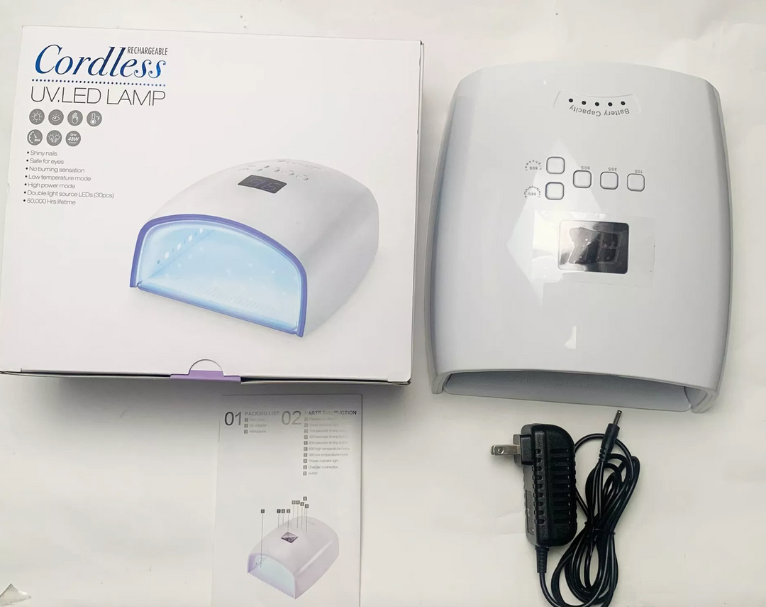 WHITE CORDLESS RECHARGEABLE UV/LED LAMP