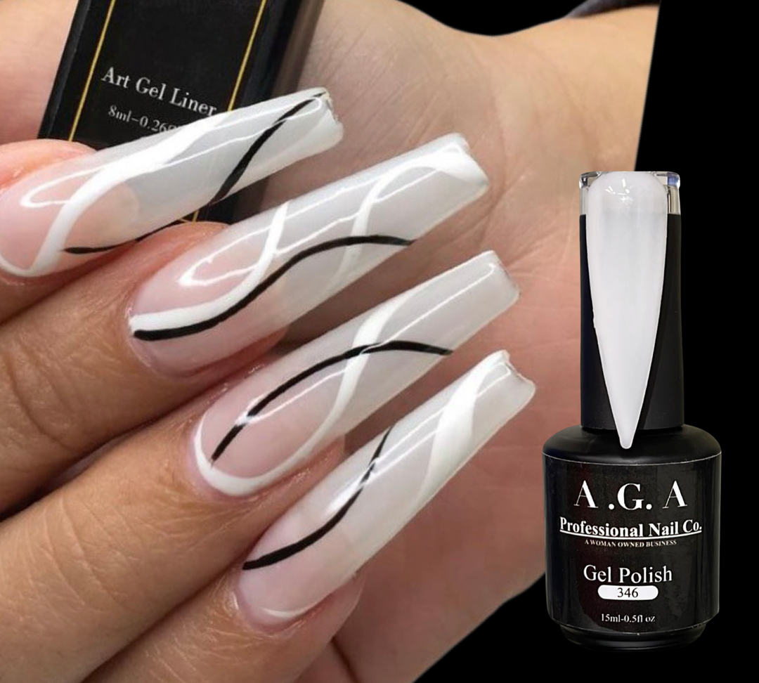 A.G.A GEL POLISH #346 ( SHEER MILKY WHITE )